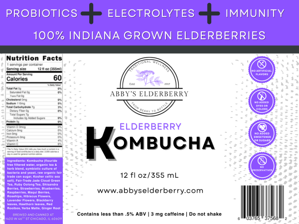 Elderberry Kombucha - 12 oz can - Image 2